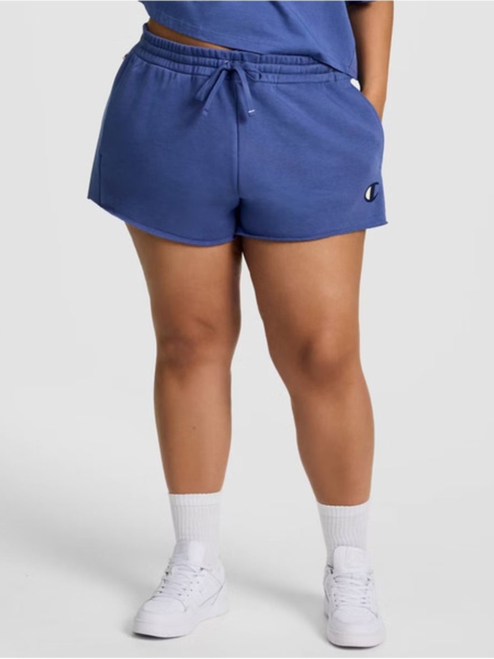 Champion Women's French Terry Pull-On Shorts, 2X - Gray Blue